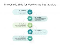 Five Criteria Slide For Weekly Meeting Structure Infographic Template