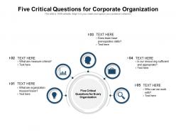 Five critical questions for corporate organization