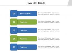 Five cs credit ppt powerpoint presentation slides brochure cpb