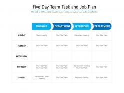 Five day team task and job plan