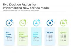 Five Decision Factors For Implementing New Service Model