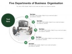 Five departments of business organisation infographic template