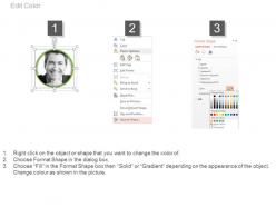 Five different about us profiles for web based company powerpoint slides