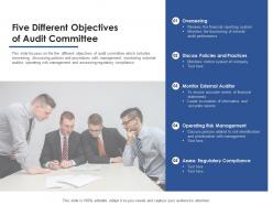 Five different objectives of audit committee