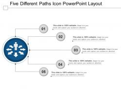 Five different paths icon powerpoint layout