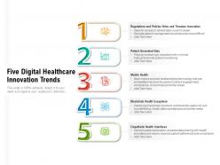 Five digital healthcare innovation trends