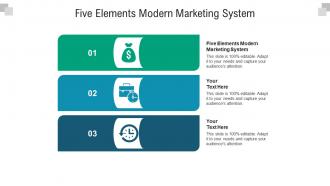 Five elements modern marketing system ppt powerpoint presentation model background images cpb