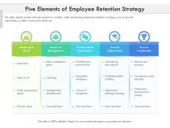 Five elements of employee retention strategy