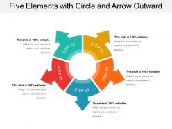 Five elements with circle and arrow outward