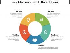 Five elements with different icons