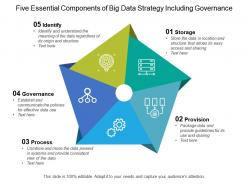 Five essential components of big data strategy including governance