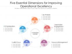 Five essential dimensions for improving operational excellency