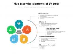 Five essential elements of jv deal