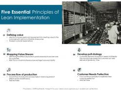 Five essential principles of lean implementation