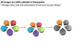Five examples with circles and arrows pointing inwards powerpoint diagram templates graphics 712