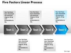 Five factors linear process powerpoint diagram templates graphics 712
