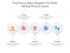 Five focus area diagram for data mining privacy issues infographic template