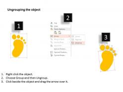 Five footprints timeline diagram flat powerpoint design