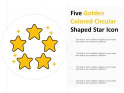 Five golden colored circular shaped star icon