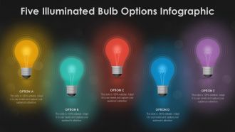 Five Illuminated Bulb Options Infographic Powerpoint Template Five Illuminated Bulb Options Infographic Powerpoint Template