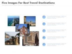 Five images for best travel destinations flat powerpoint design