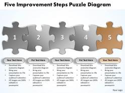 Five improvement steps puzzle diagarm powerpoint templates ppt presentation slides 0812