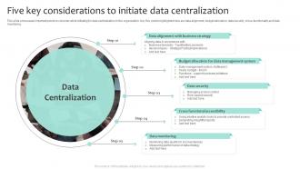 Five Key Considerations To Initiate Data Centralization
