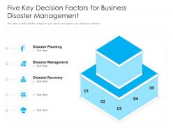 Five key decision factors for business disaster management