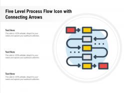 Five level process flow icon with connecting arrows