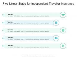 Five linear stage for independent traveller insurance infographic template