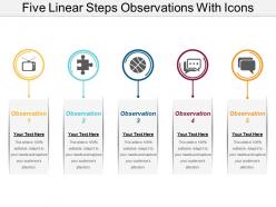 Five linear steps observations with icons