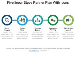Five linear steps partner plan with icons