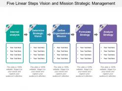 Five linear steps vision and mission strategic management