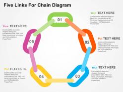 Five links for chain diagram flat powerpoint design