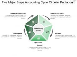 Five major steps accounting cycle circular pentagon