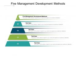 Five management development methods ppt powerpoint presentation infographics inspiration cpb