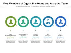 Five Members Of Digital Marketing And Analytics Team