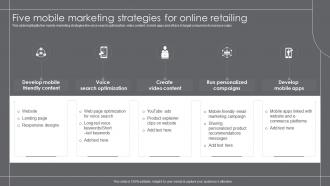 Five Mobile Marketing Strategies For Online Retailing Growth Marketing Strategies For Retail Business