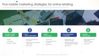 Five Mobile Marketing Strategies For Online Retailing Online Retail Marketing