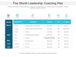 Five Month Leadership Coaching Plan