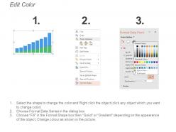 Five options business 3d bar graph for data comparison