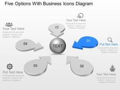 Five options with business icons diagram powerpoint template slide