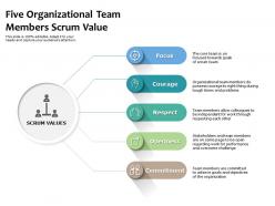 Five organizational team members scrum value