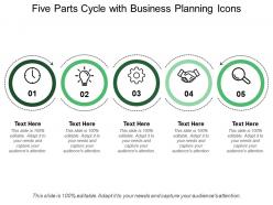 Five parts cycle with business planning icons