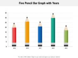 Five pencil bar graph with years