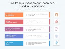Five People Engagement Techniques Used In Organization