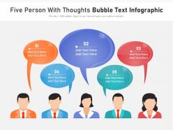 Five person with thoughts bubble text infographic