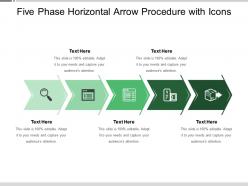 Five phase horizontal arrow procedure with icons