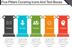 Five pillars covering icons and text boxes