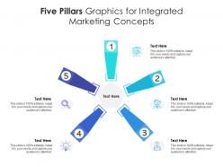 Five pillars graphics for integrated marketing concepts infographic template